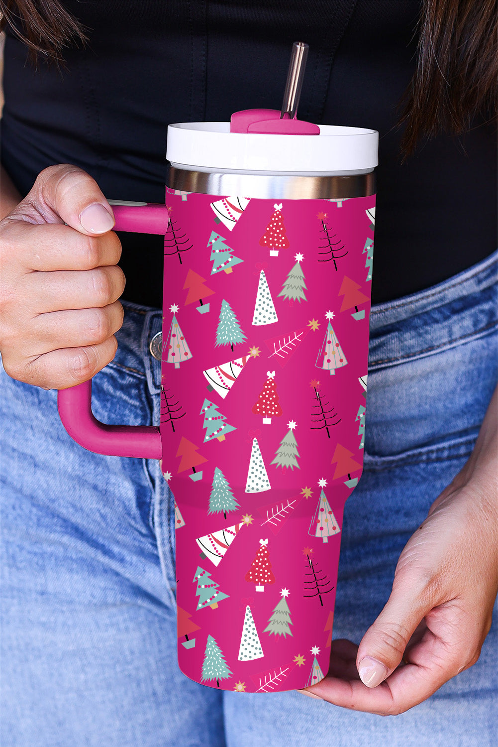 Rose Red Christmas Tree Tumbler 40oz