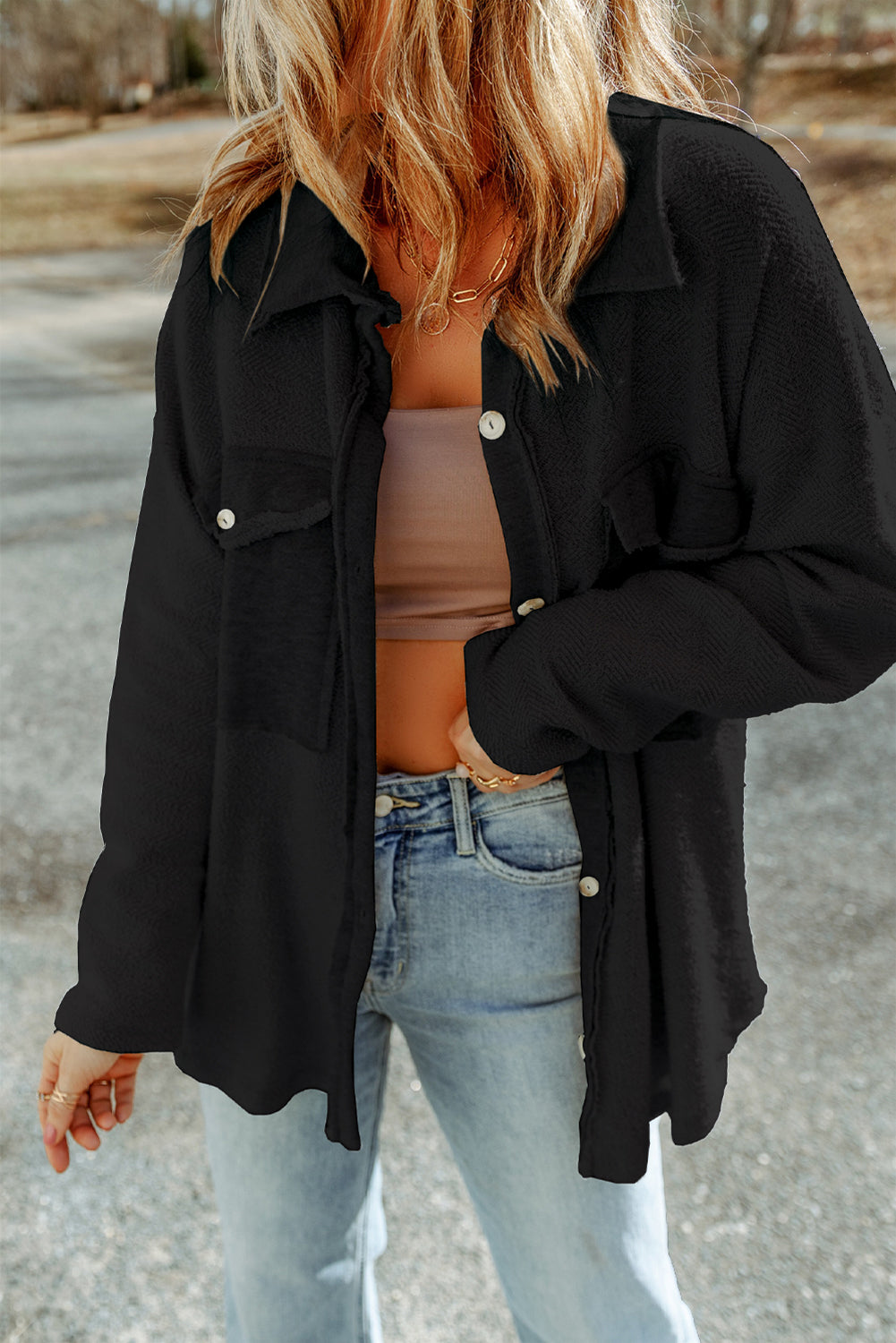 Coal Black Relaxed Shacket