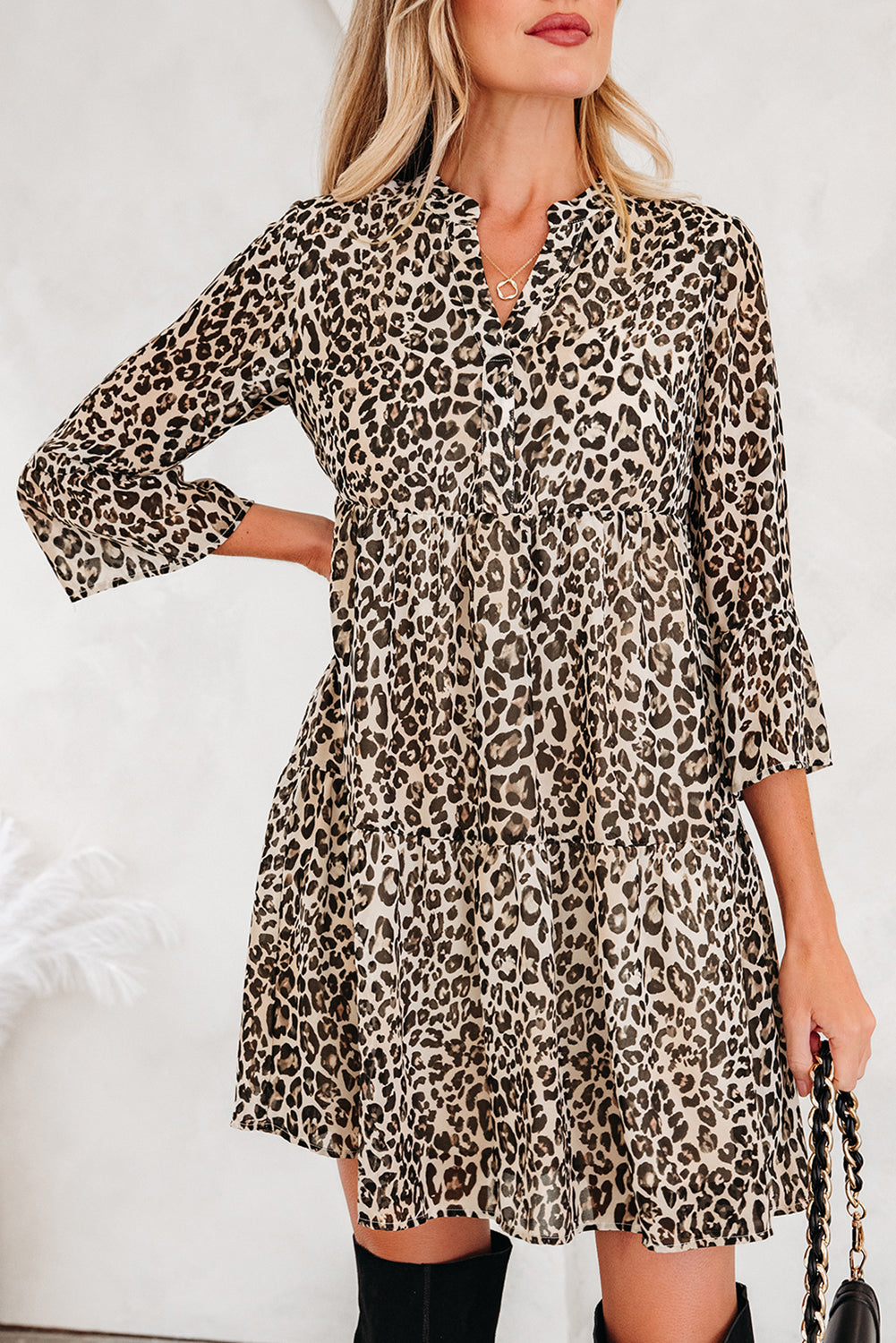 Leopard Print Swing Dress