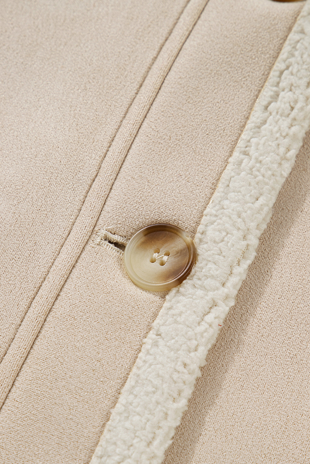 Parchment Suede Sherpa Lined Jacket