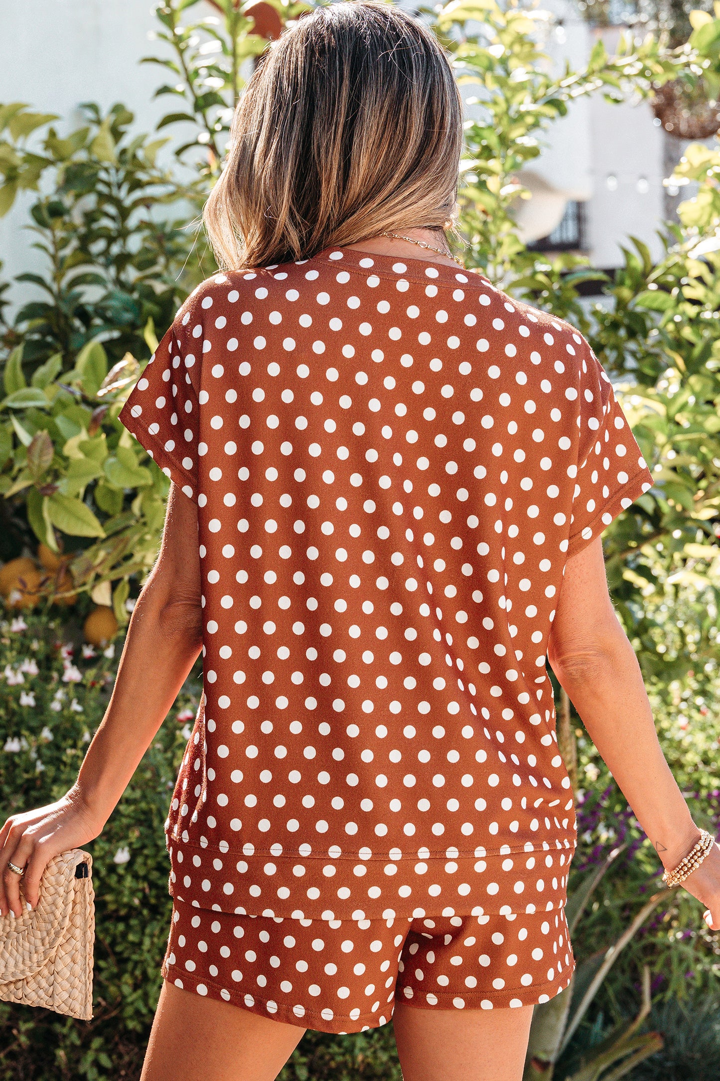 Polka Dot Print 2pc Short Set