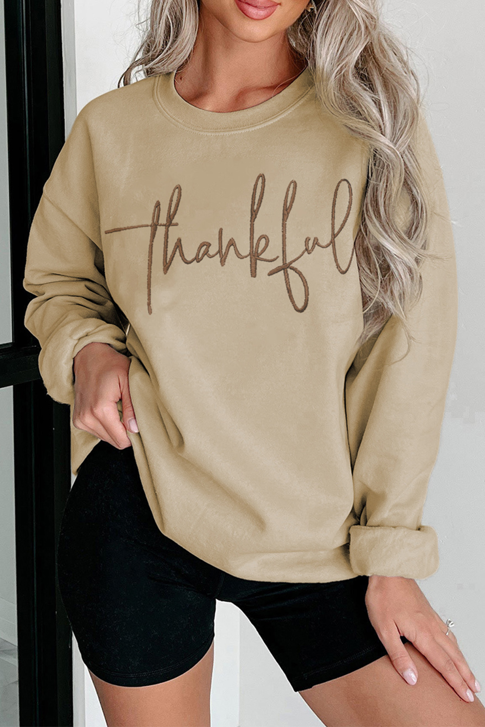 Thankful Embroidered Sweatshirt