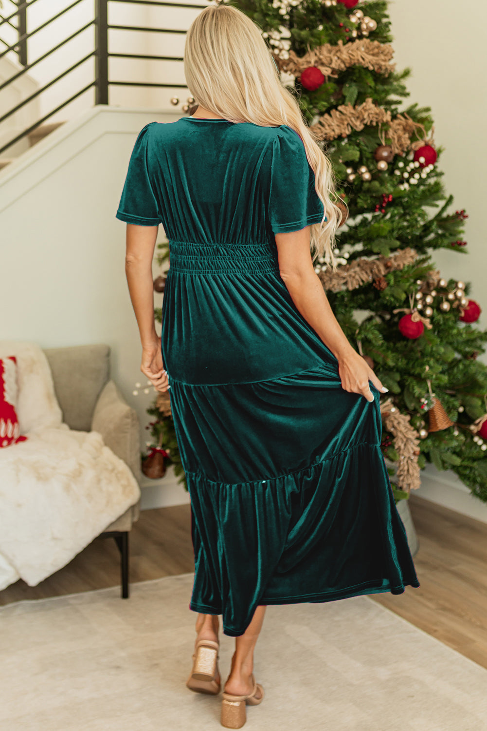 Evergreen Velvet Maxi Dress