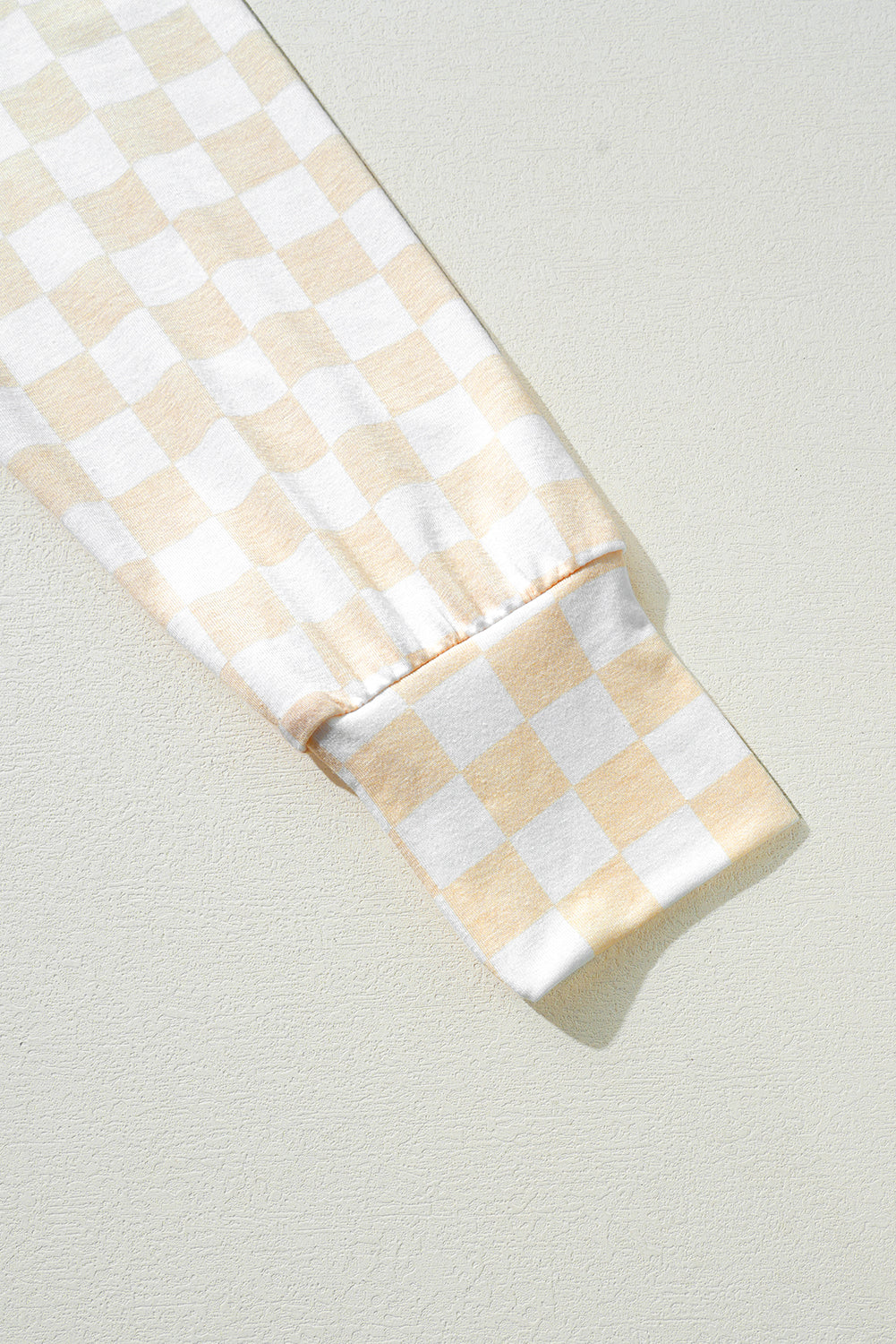 Beige Checkered Print Lounge Set