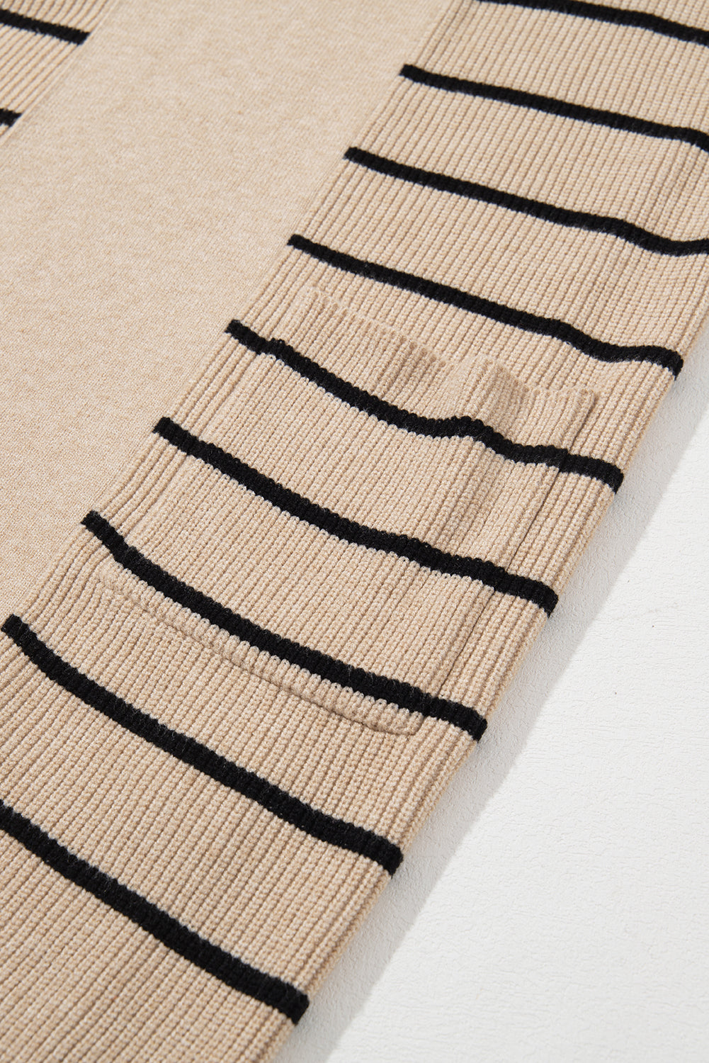 Black Striped Cardigan with Pockets