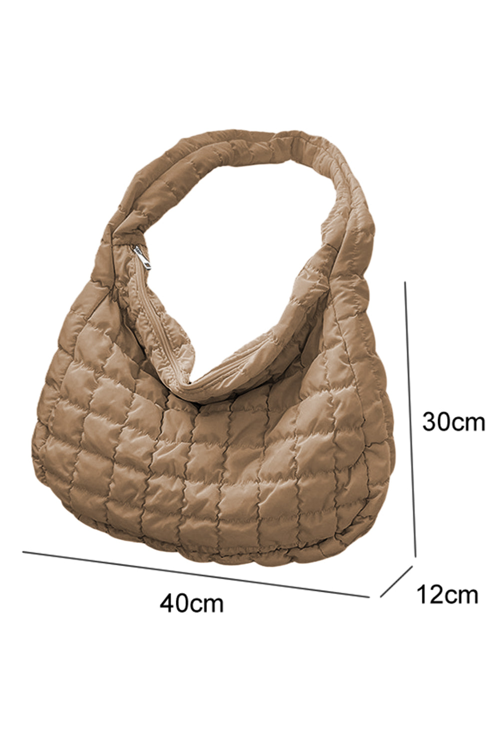 Beige Puffer Shoulder Bag