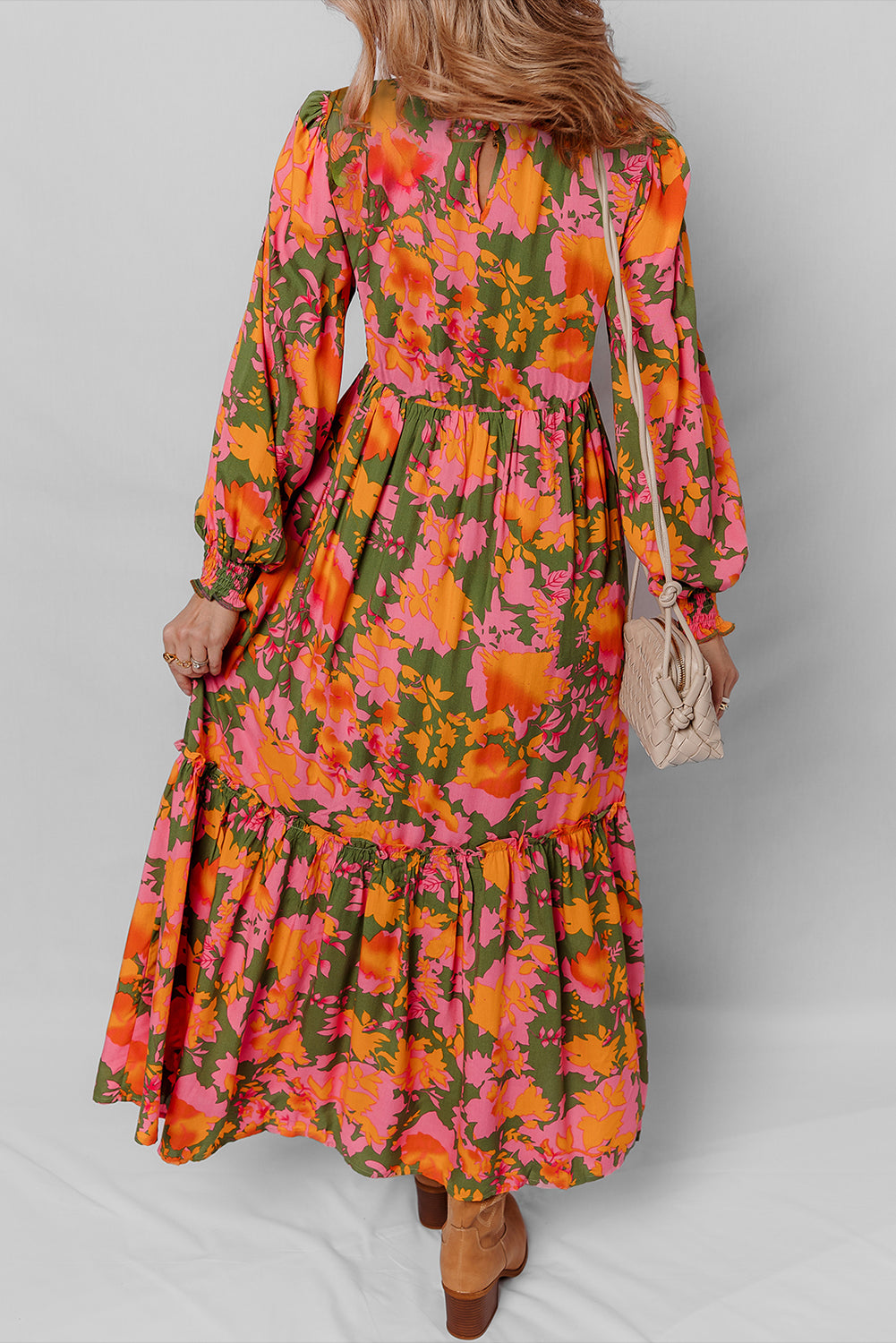Floral Smocked Bodice Long Dress