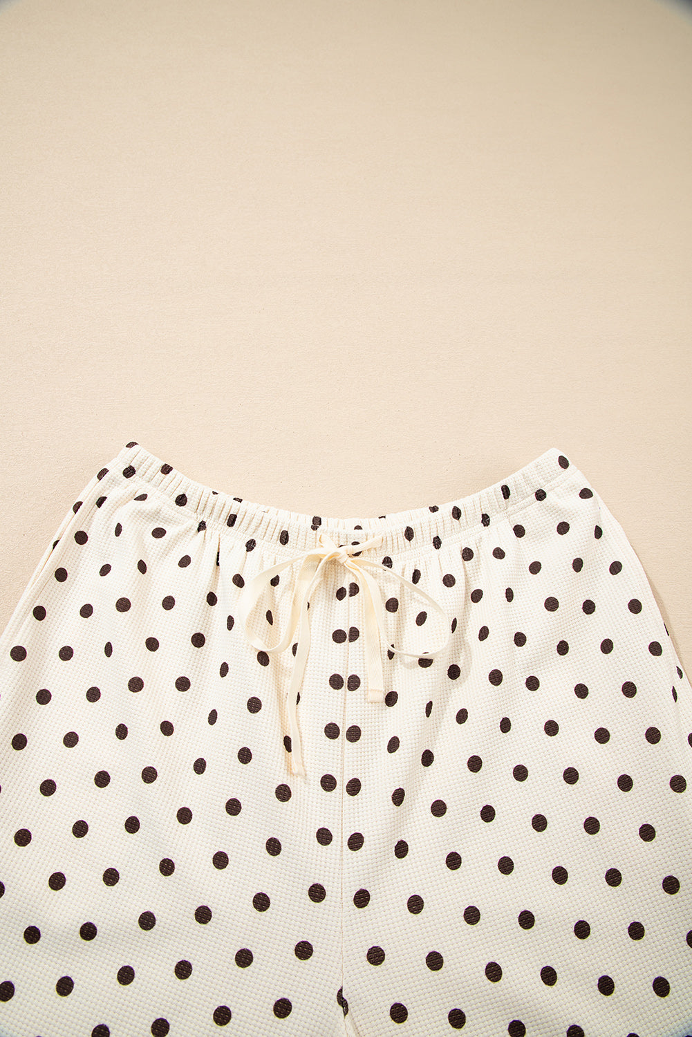 Polka Dot Waffle Knit Lounge Set
