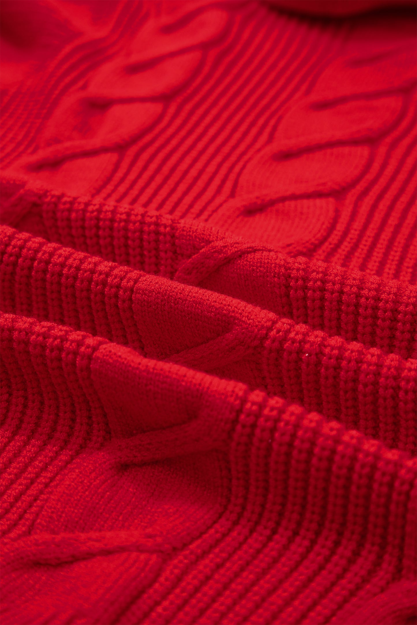 Ruffle Sleeve Cable Knit Sweater