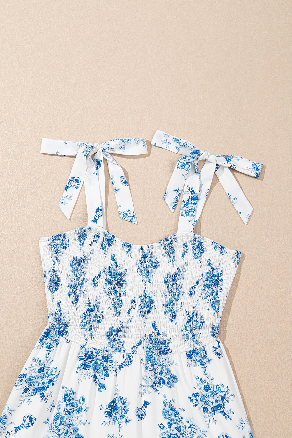 Sky Blue Shirred Maxi Dress