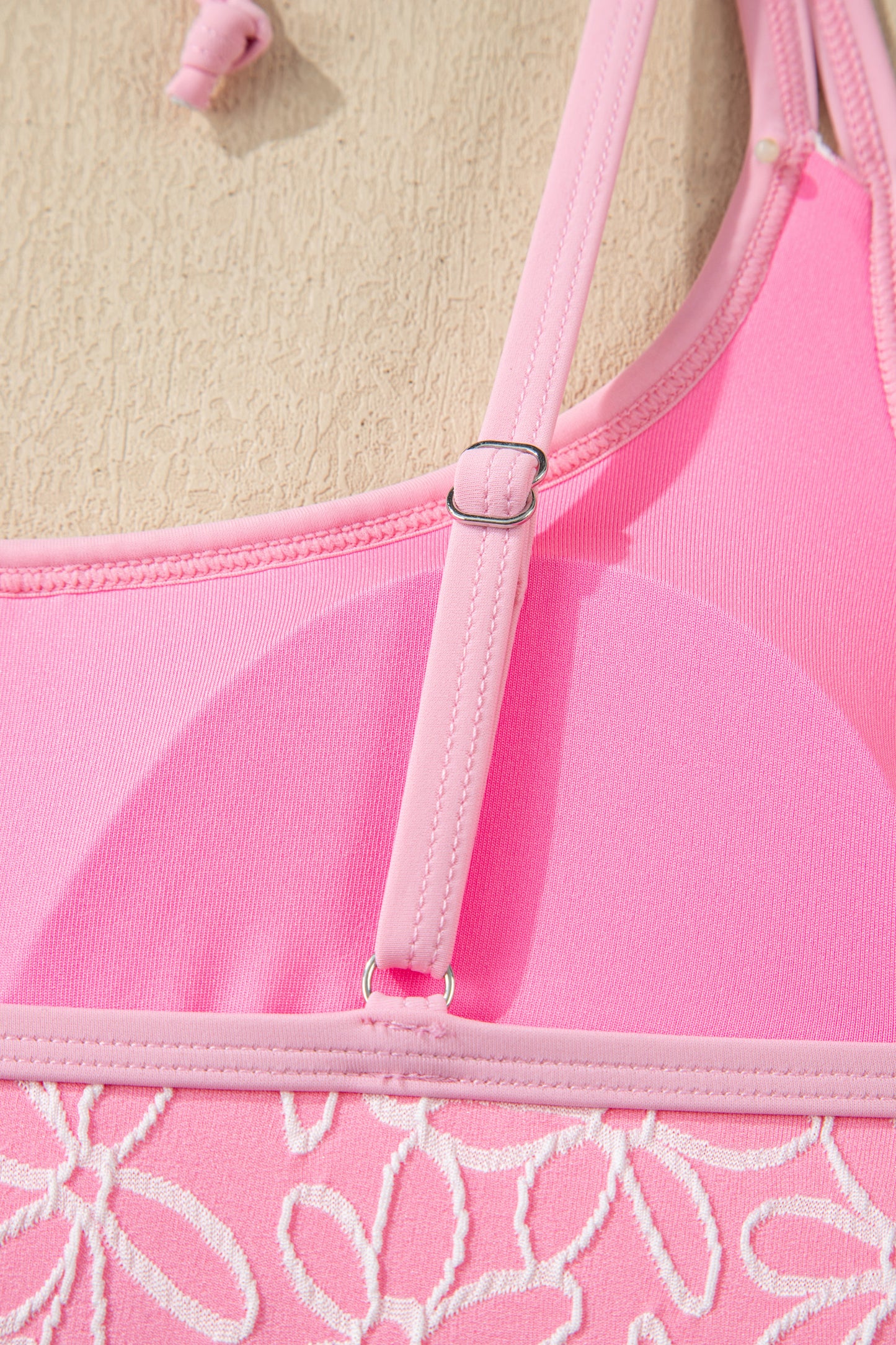 Pink Textured One-Piece Swimsuit