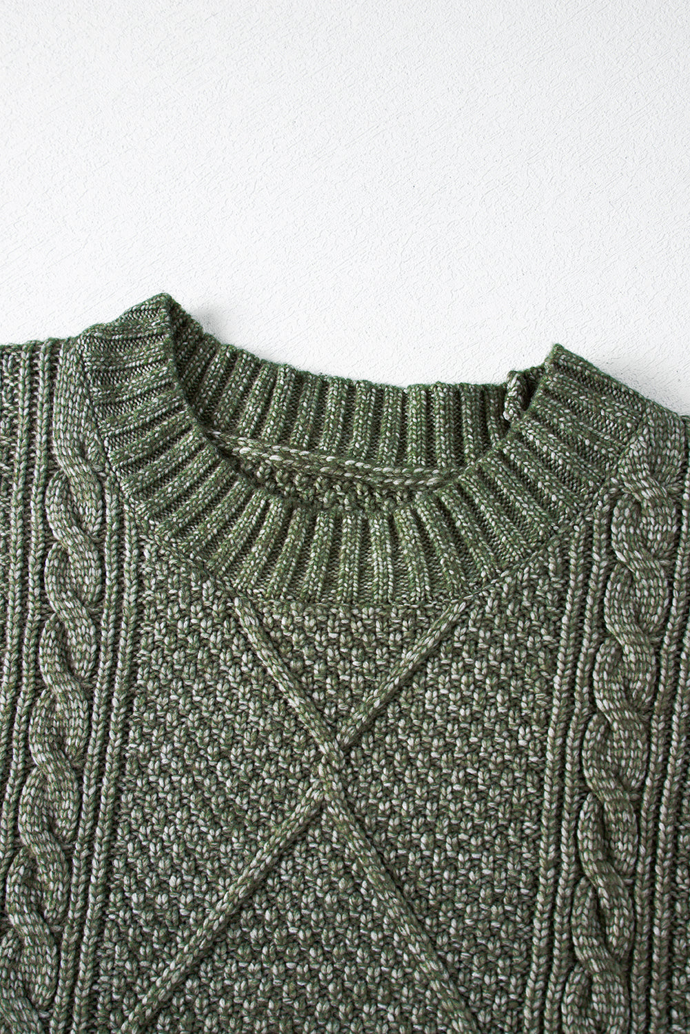 Cable Knit Sweater Dress in Mist Green