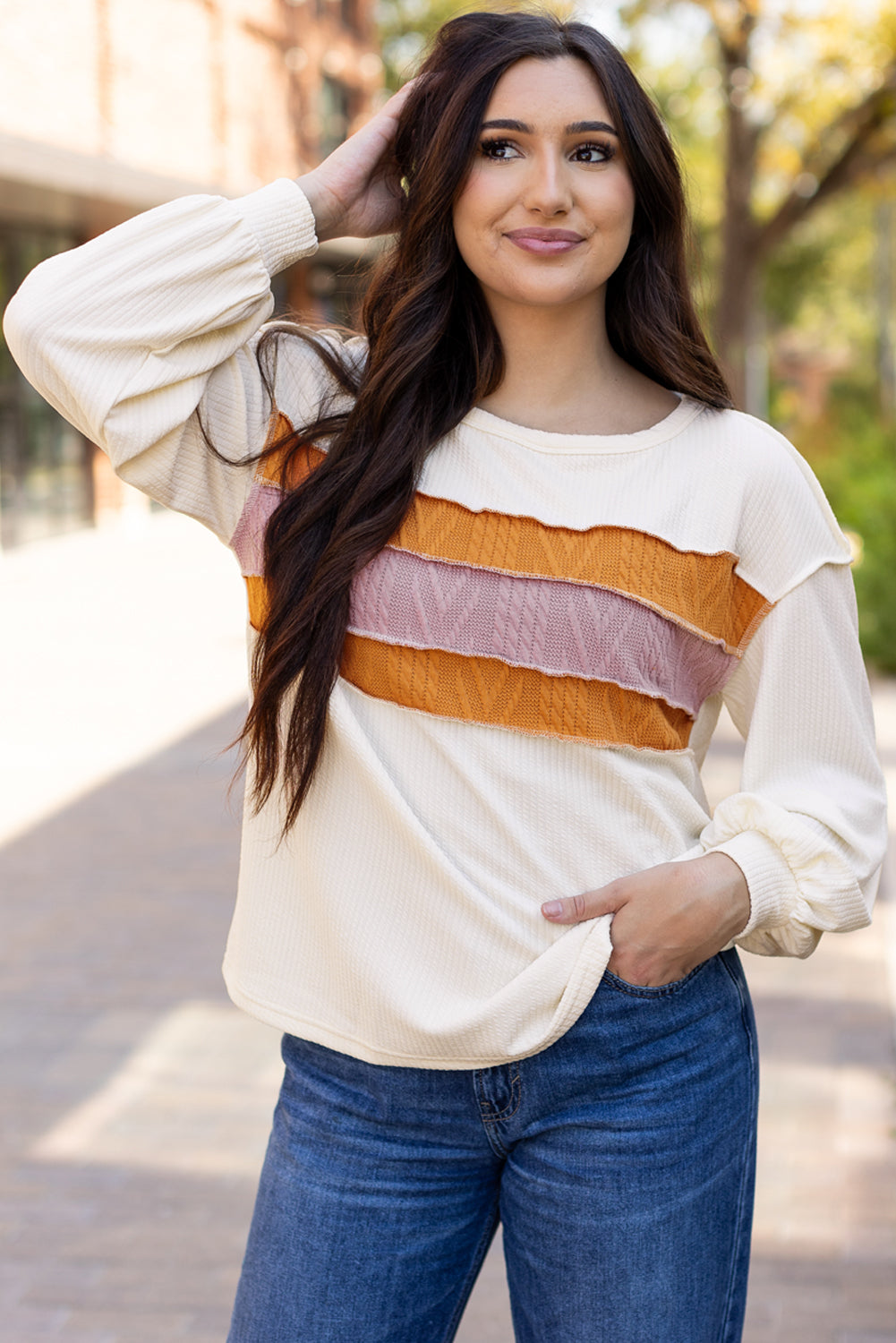 Exposed Seam Knit Top