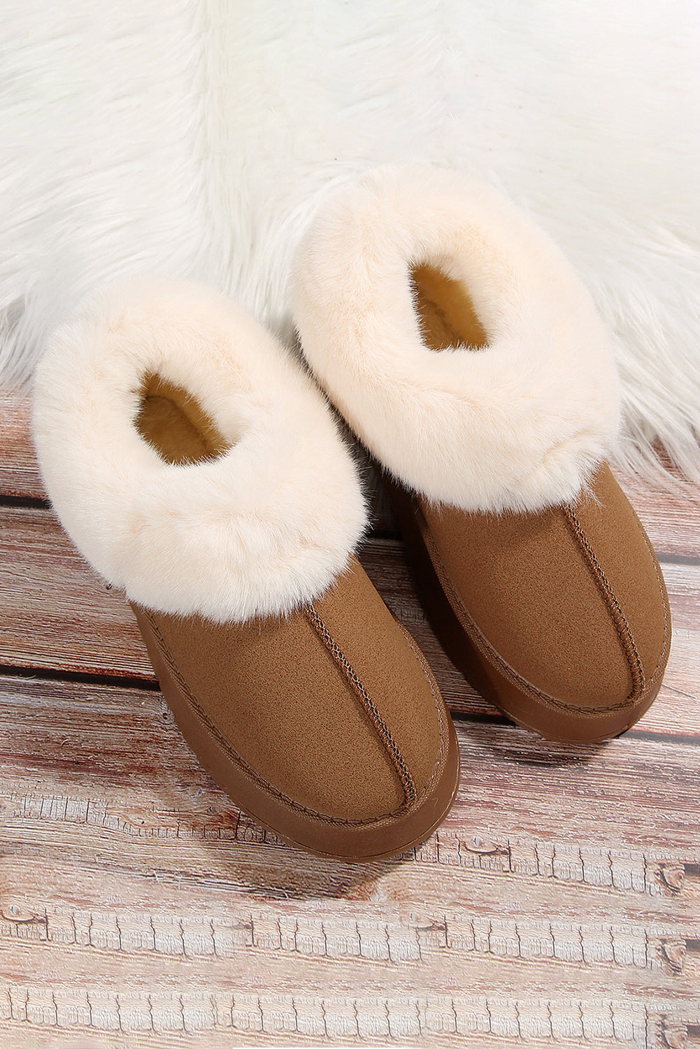 Chestnut Suede Thick Sole Snow Boots