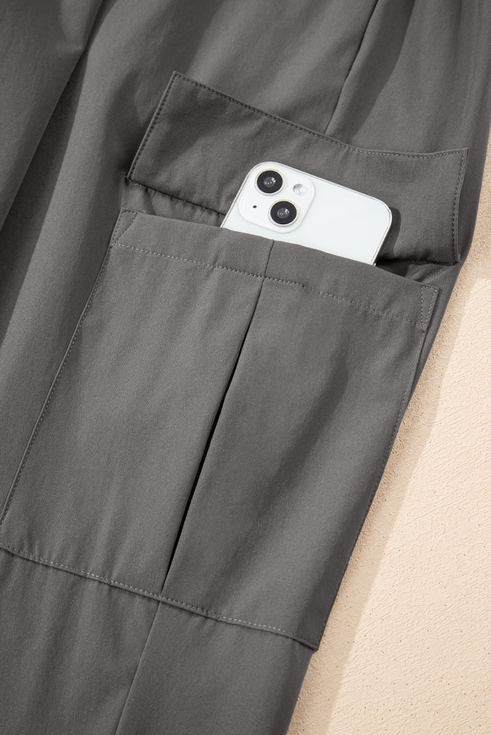 Grey High Waist Cargo Joggers