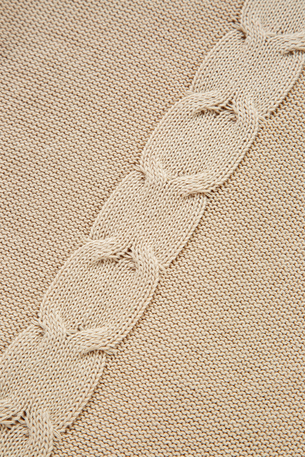 Parchment Cable Knit Plus Size Cardigan