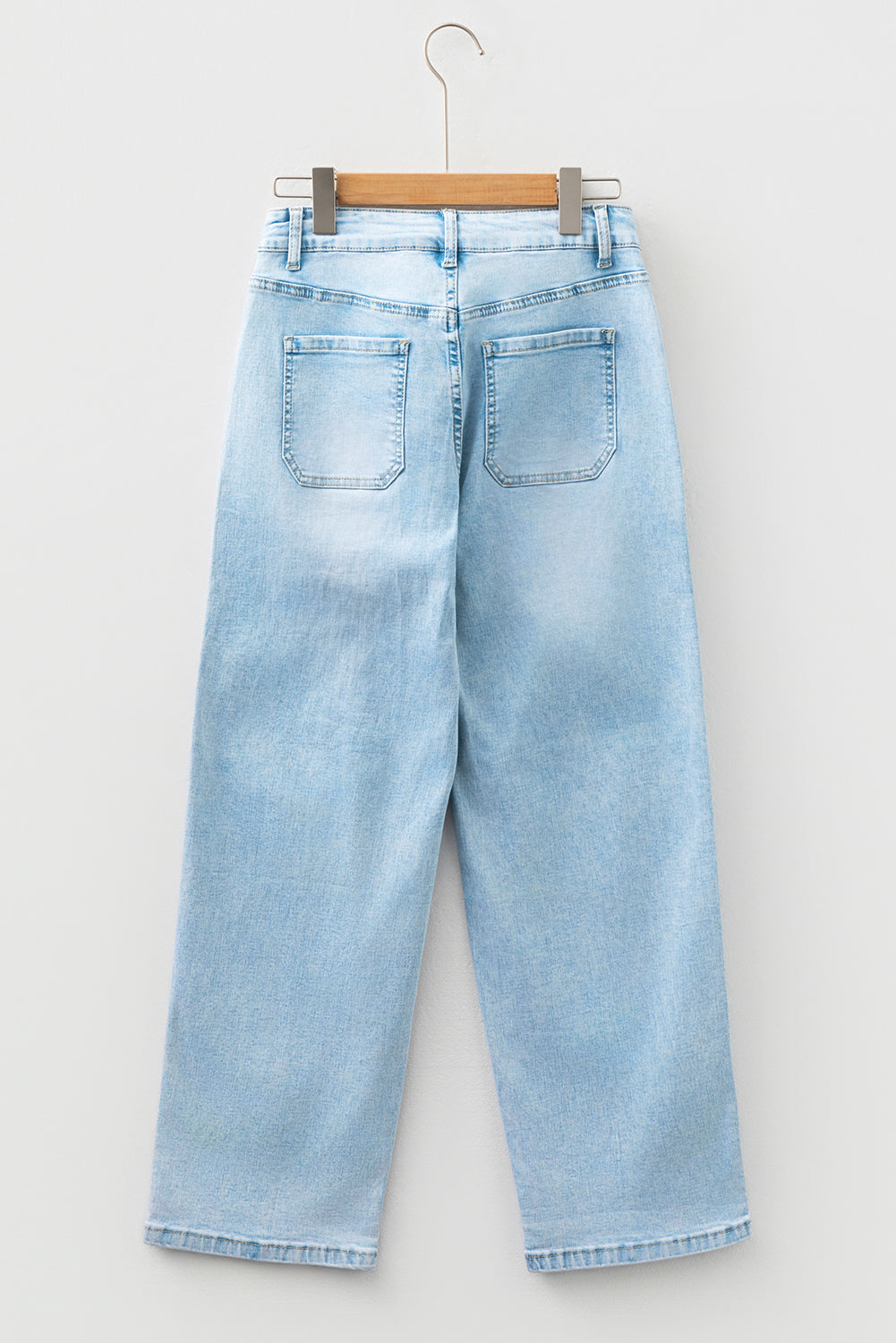 Exposed Stitch Denim Drawstring Barrel Jeans