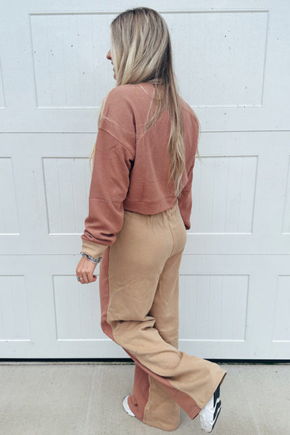 Khaki Color Block 2pc Set