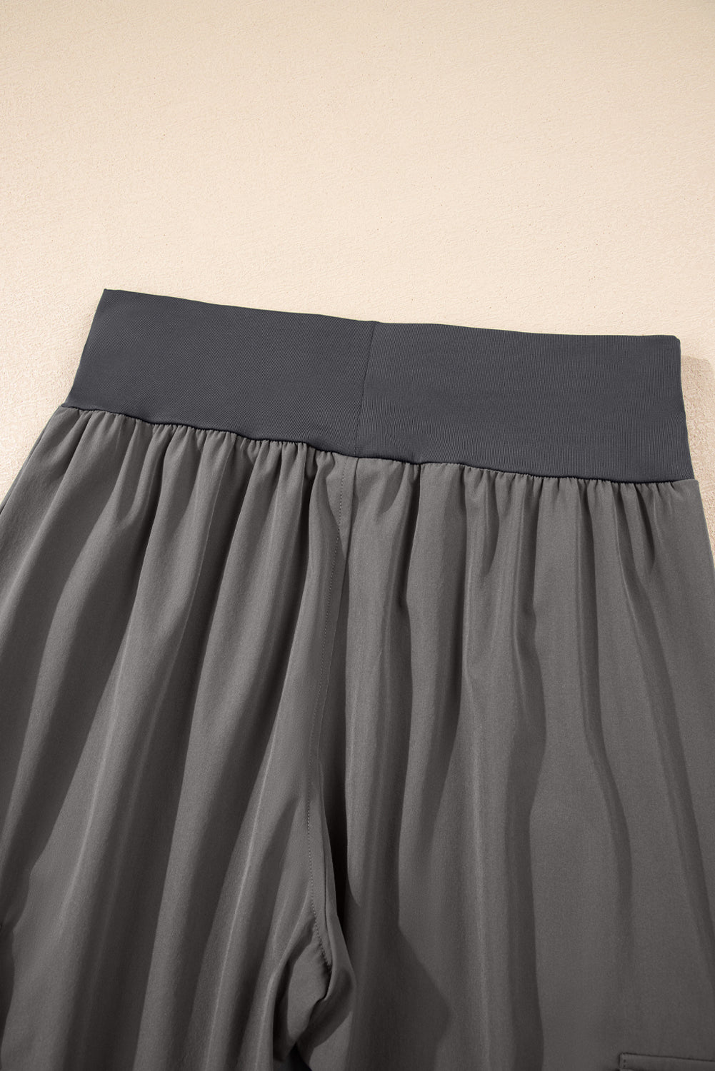 Grey High Waist Cargo Joggers