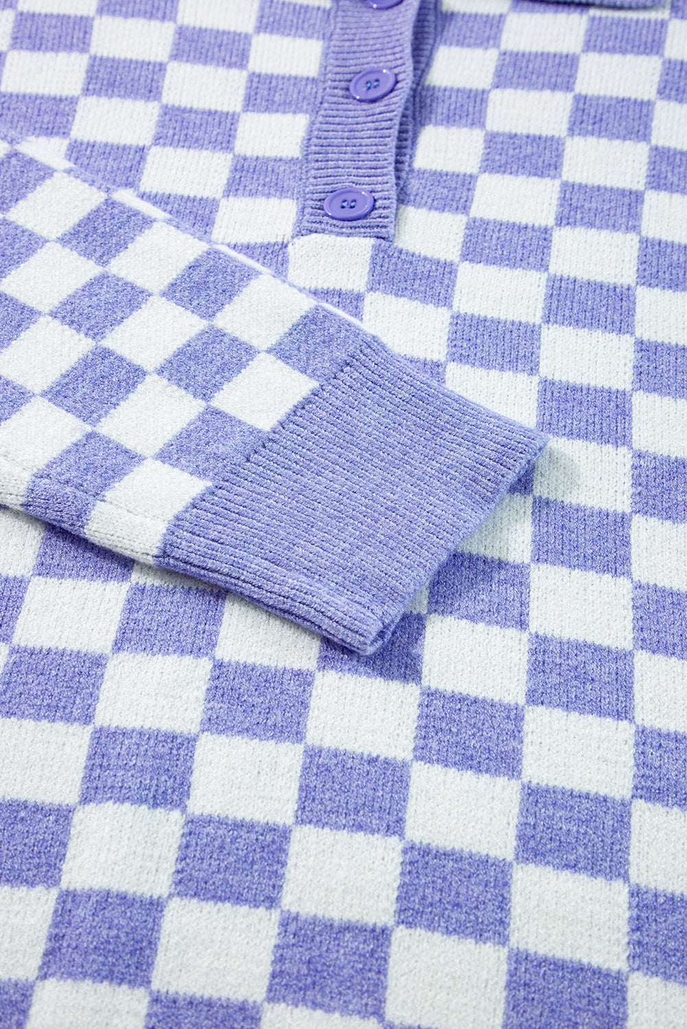 Periwinkle Checkered Plus Size Sweater