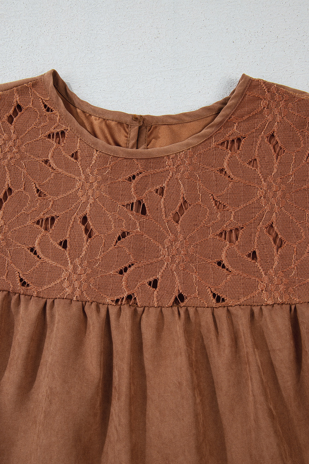 Chestnul Crochet Lace Tiered Mini Dress