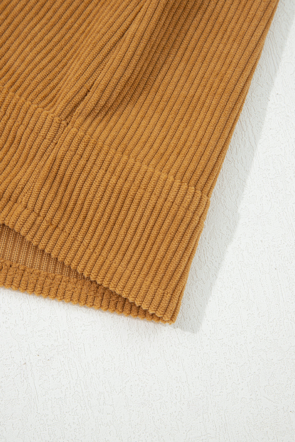 Corduroy Mini Dress With Patched Pockets in Beige