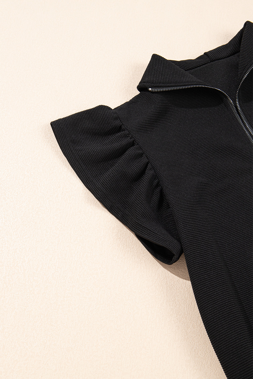 Casual Elegance Textured Two-Piece Set in Black