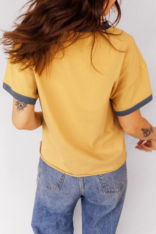 Banana Cream Short Sleeve Top