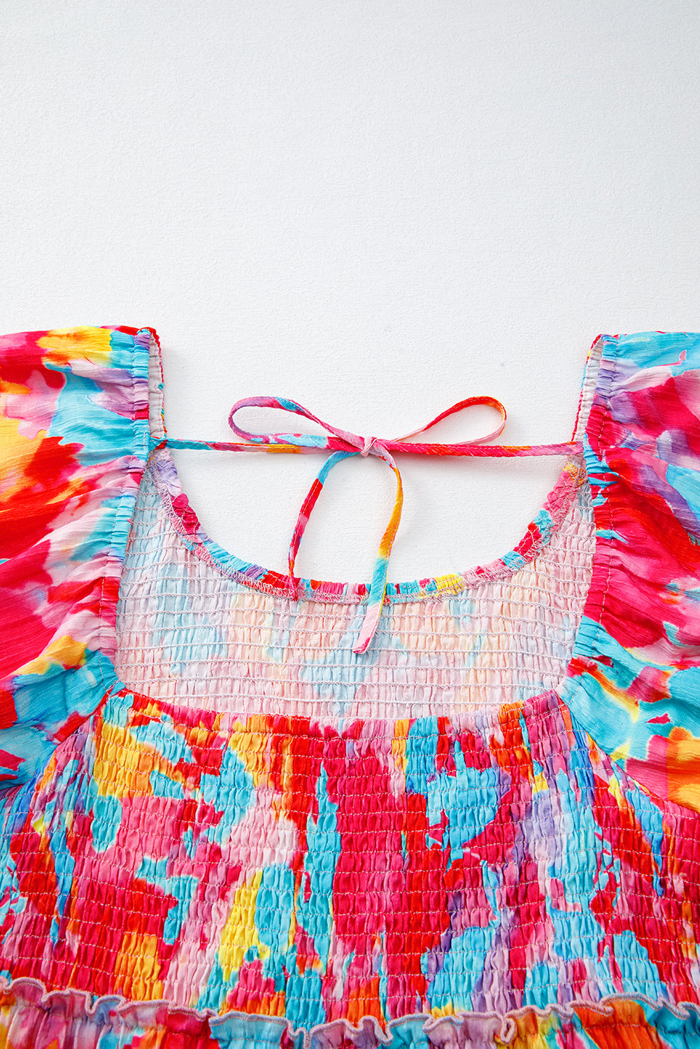 Rose Abstract Smocked Plus Size Dress