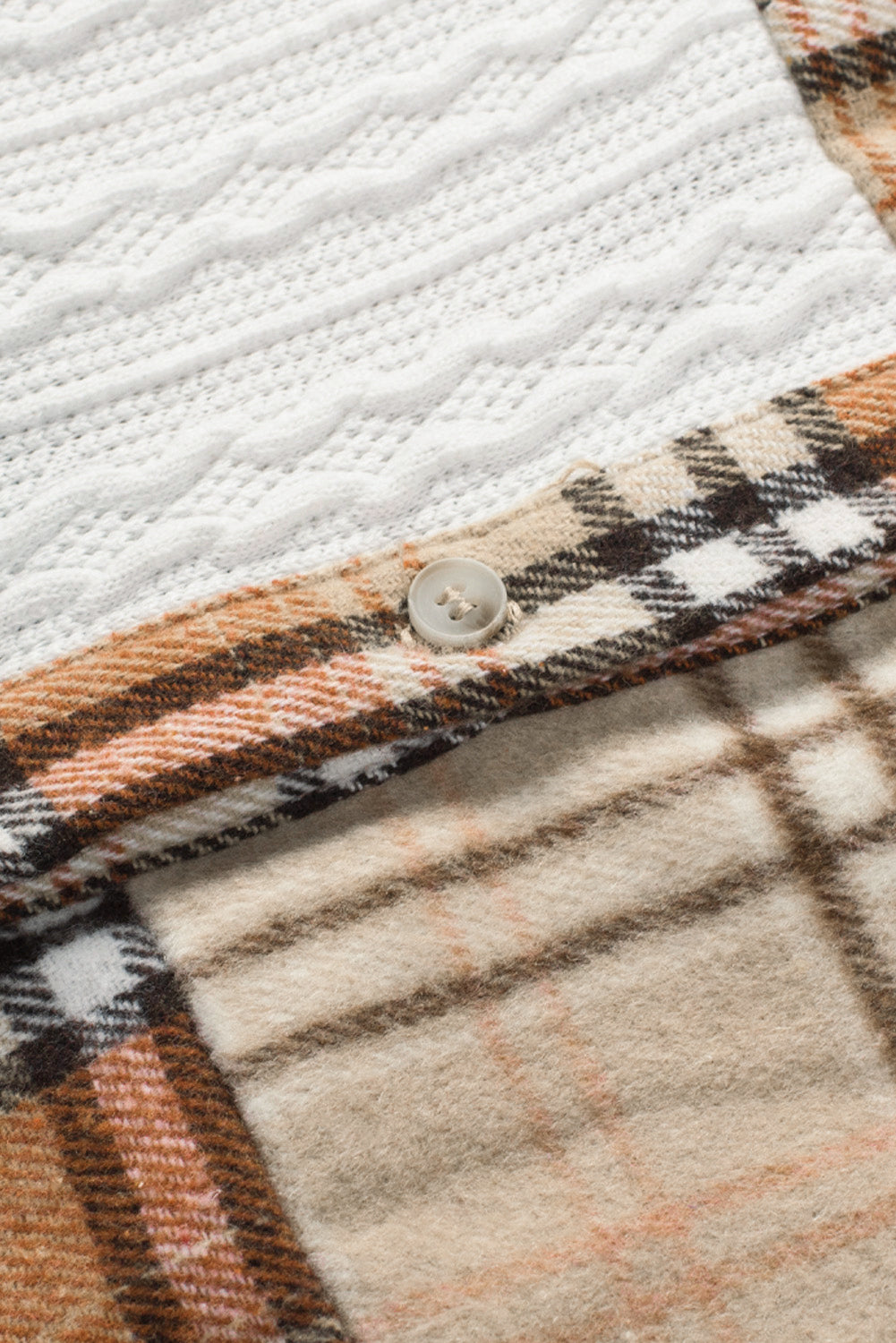 Plaid Color Block Shirt Jacket