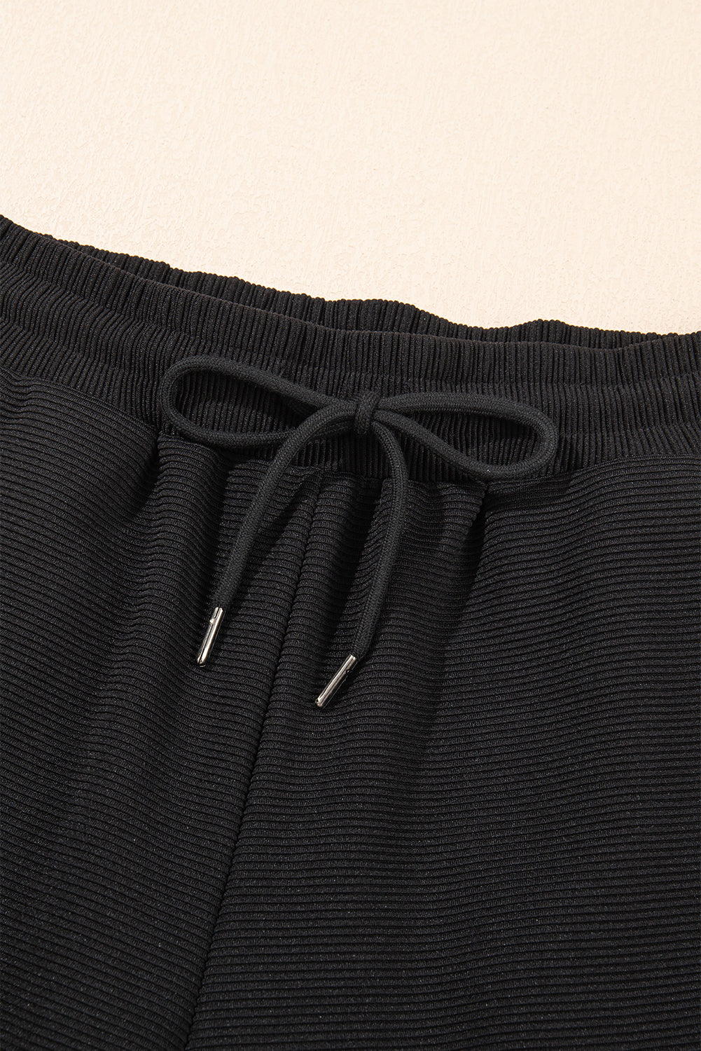 Casual Elegance Textured Two-Piece Set in Black