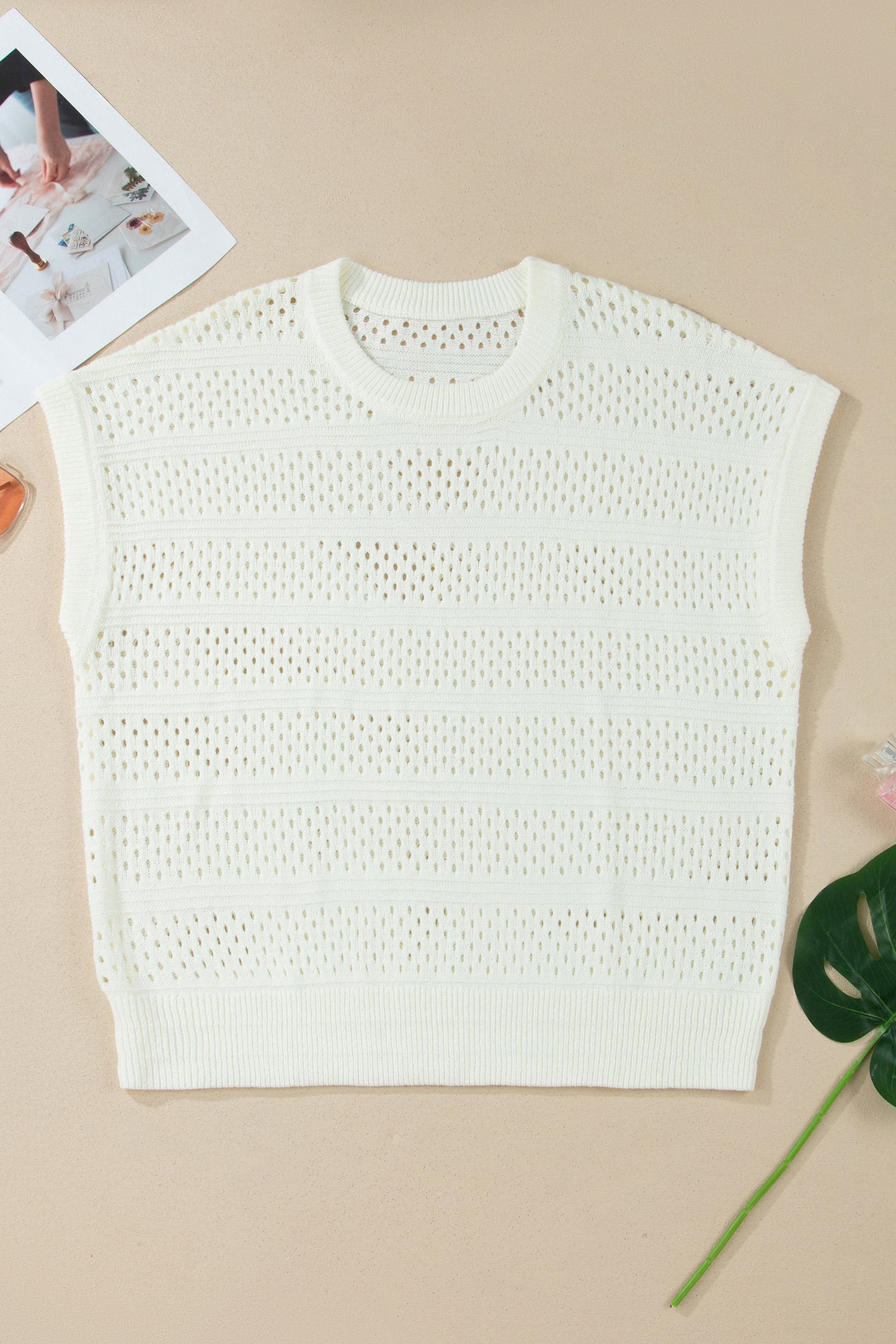 Hollow Knit Dolman Sweater in Plus Size