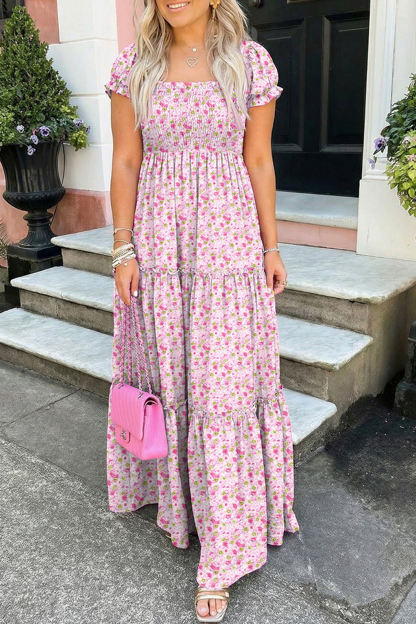 Carly Shirred Waist Maxi Dress