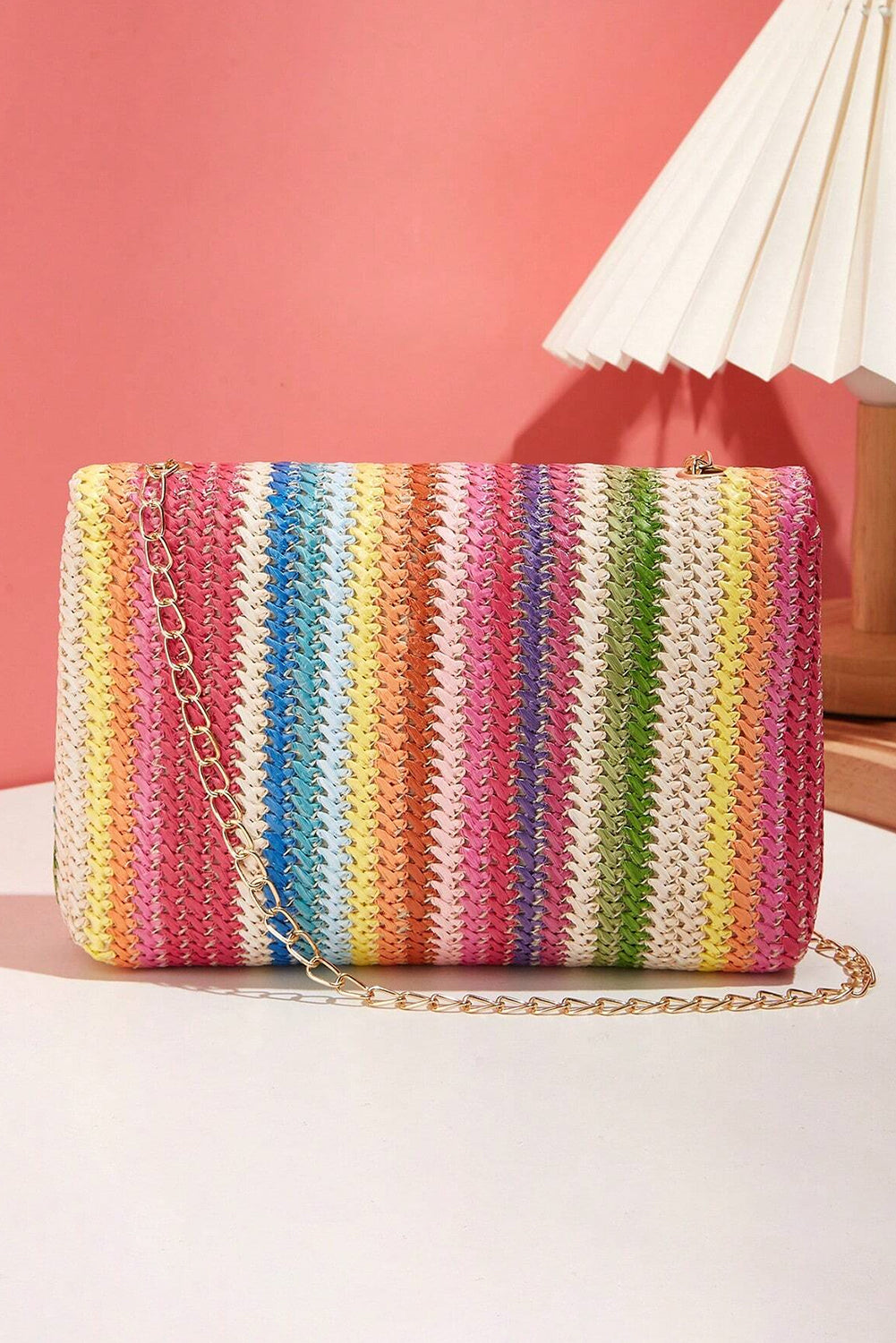 Bohemian Colorfall Woven Gold Chain Shoulder Bag
