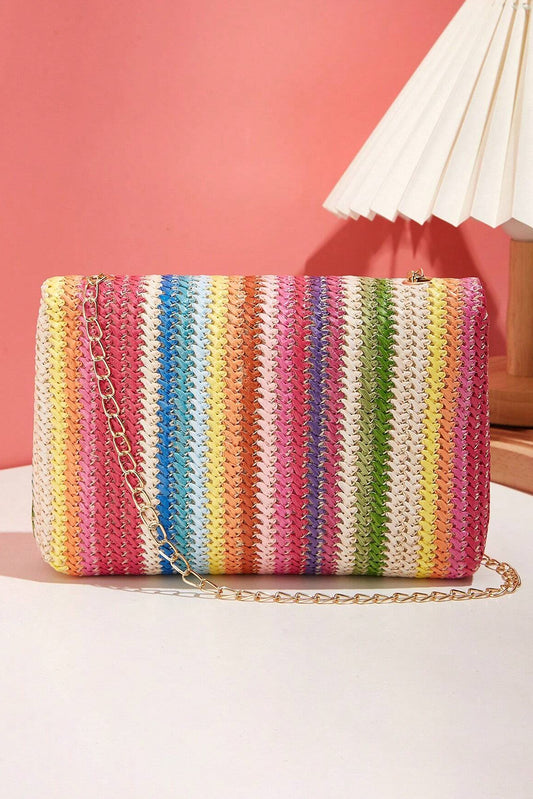Bohemian Colorfall Woven Gold Chain Shoulder Bag