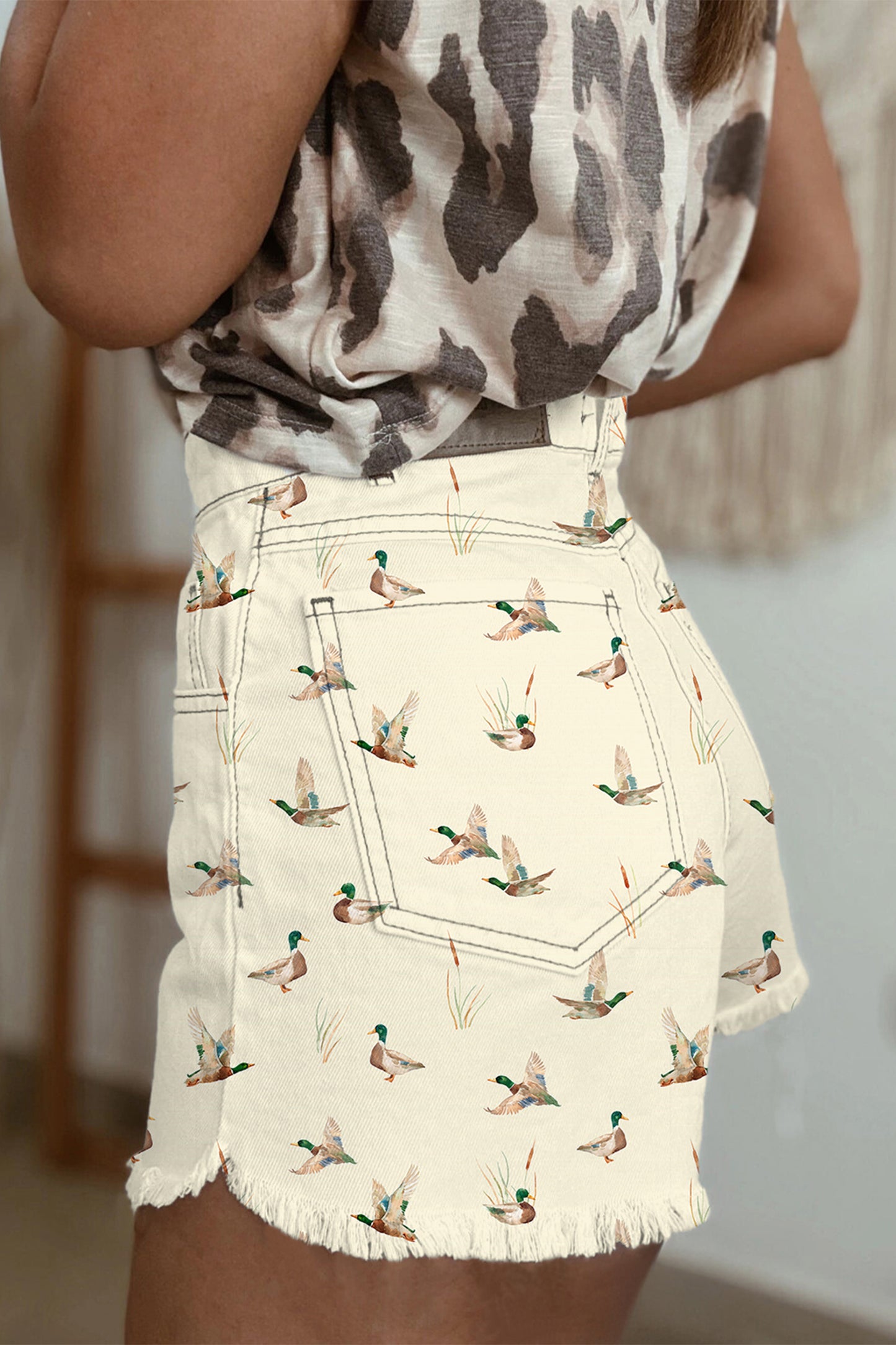 Mallard High Waist Denim Shorts