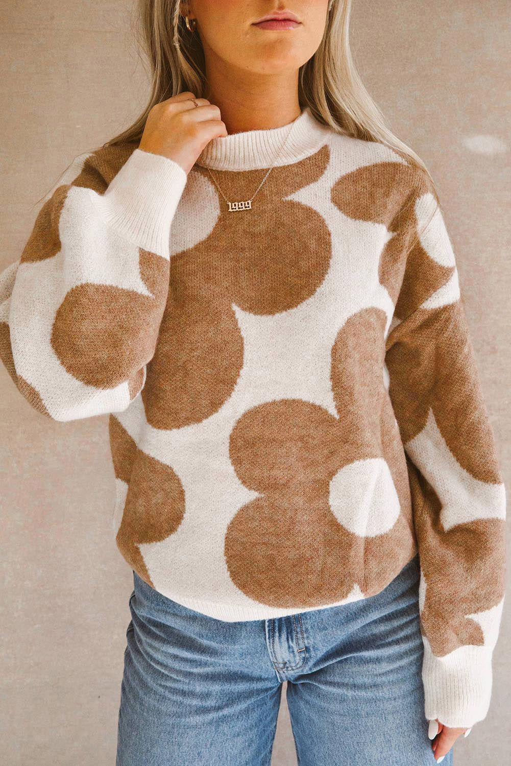 Flower Power Drop Shoulder Sweater