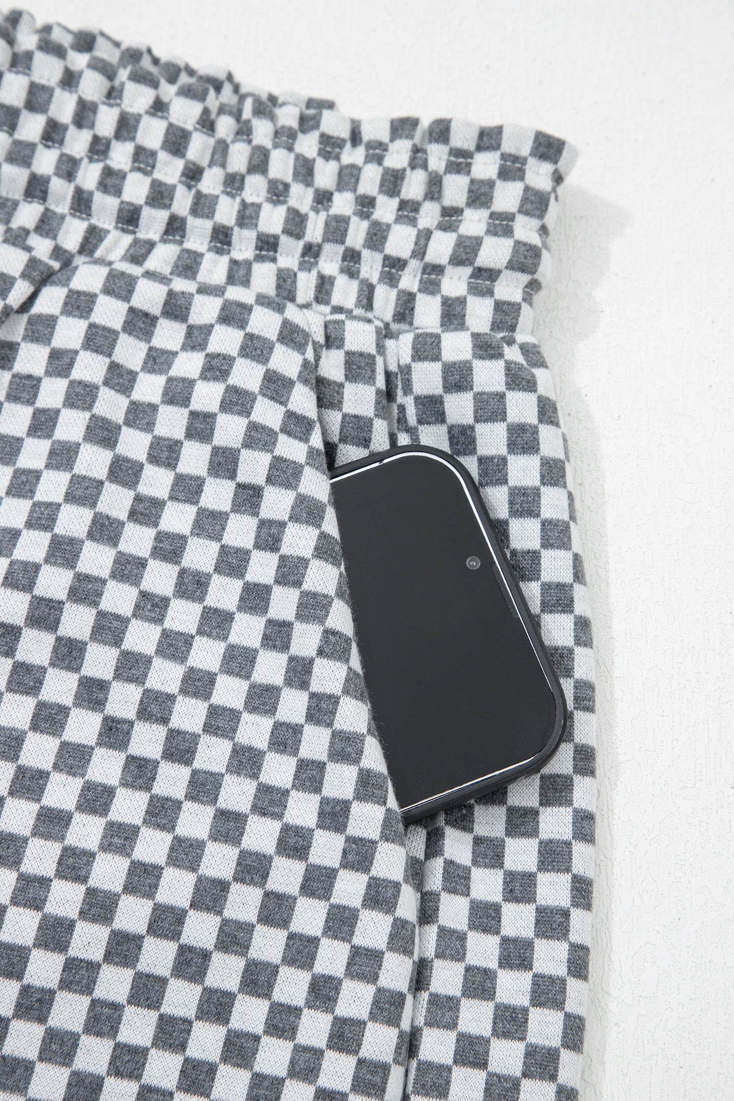 Gray Checkerboard Shorts