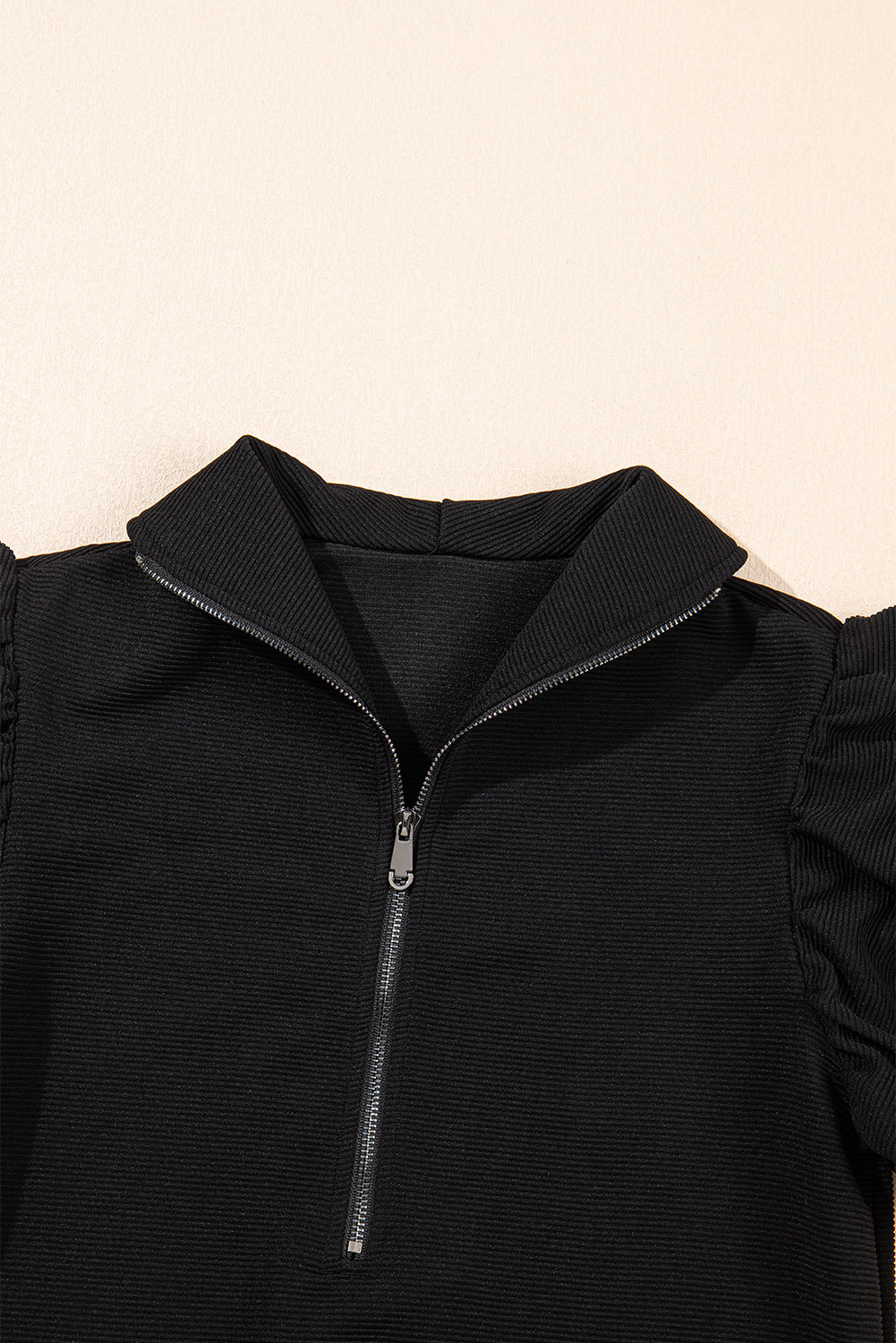 Casual Elegance Textured Two-Piece Set in Black