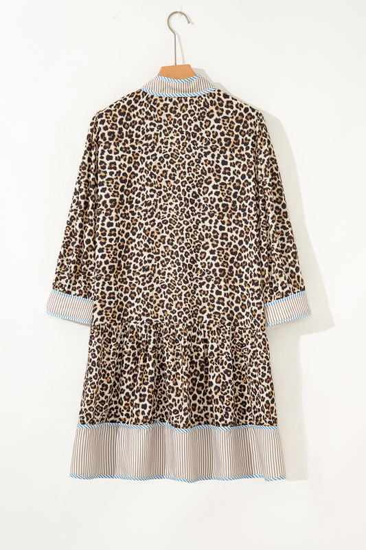 Leopard Print Plus Size Mini Dress