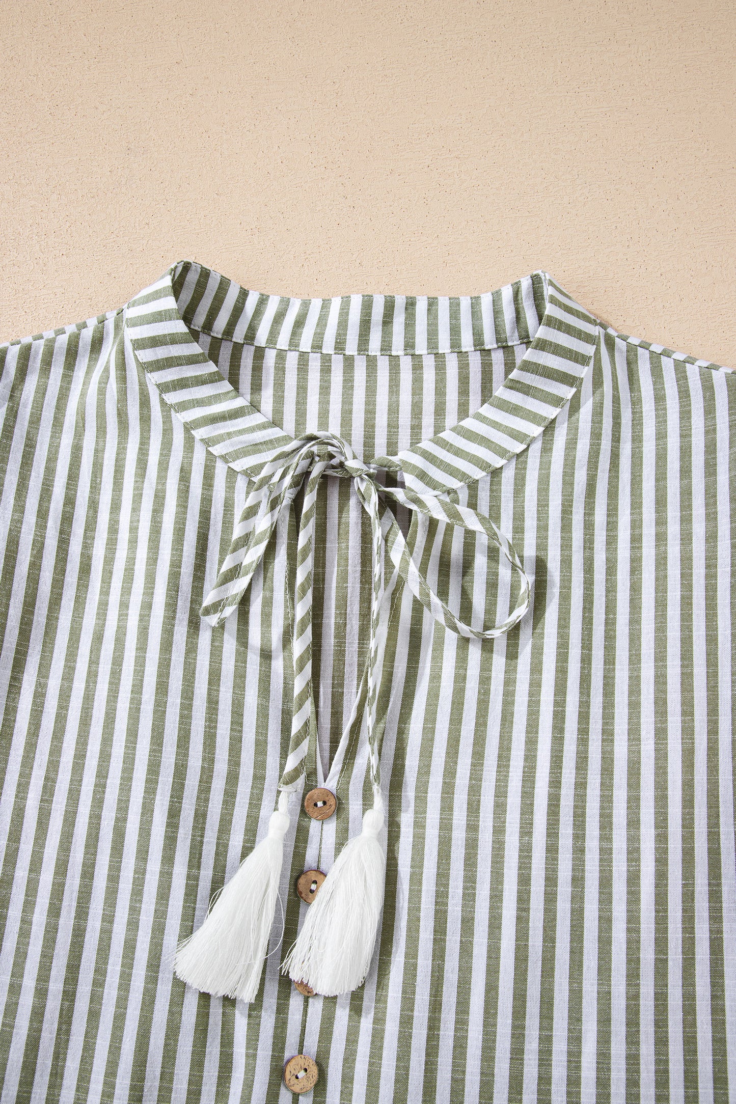 Green Stripe Ruffle Tiered Dress