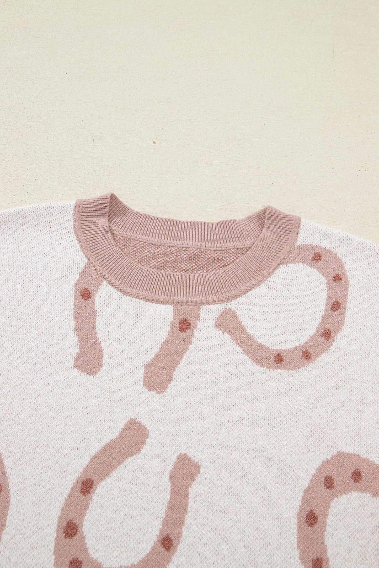 Beige Horse Shoe Knit Tee