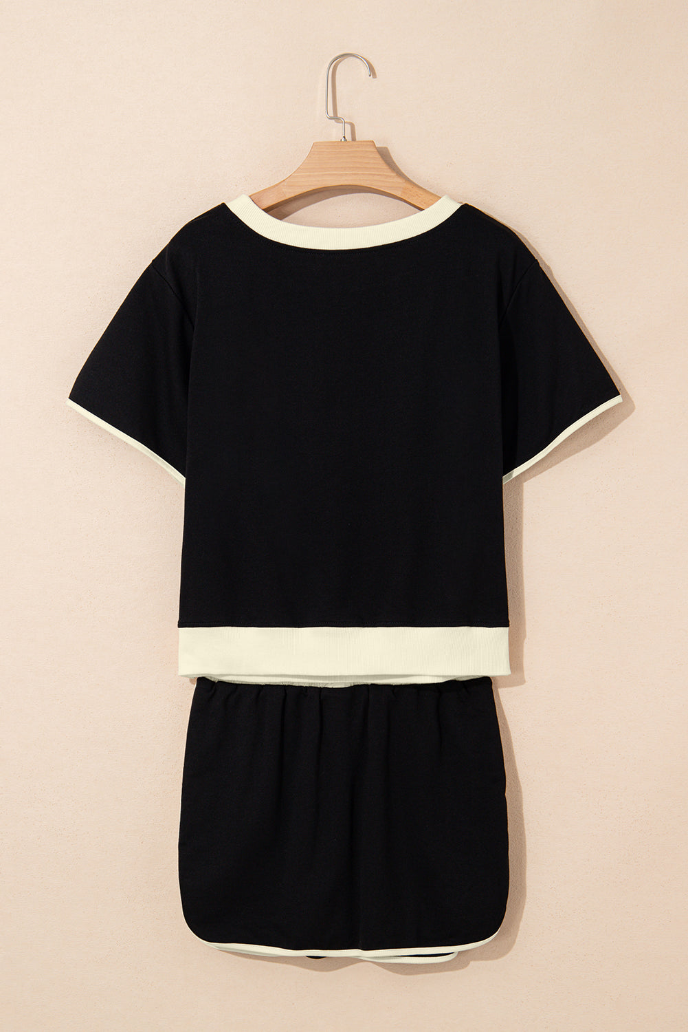 Black Sequined Football Bow Tee and Skort Set