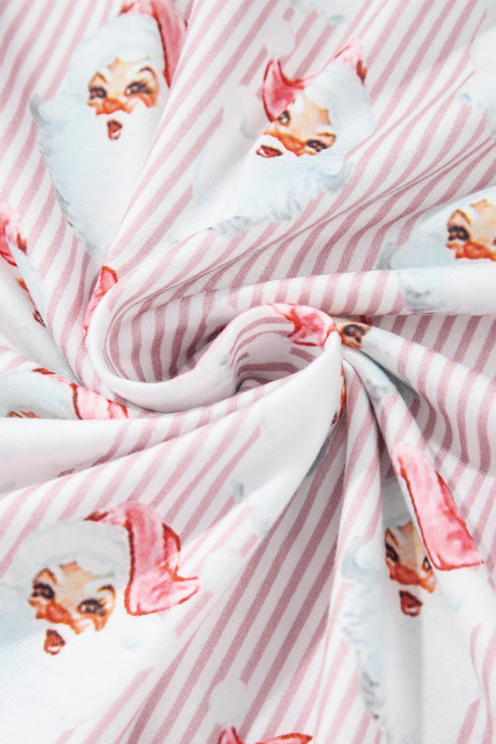 Pink Striped Santa 2pc Pajama Set