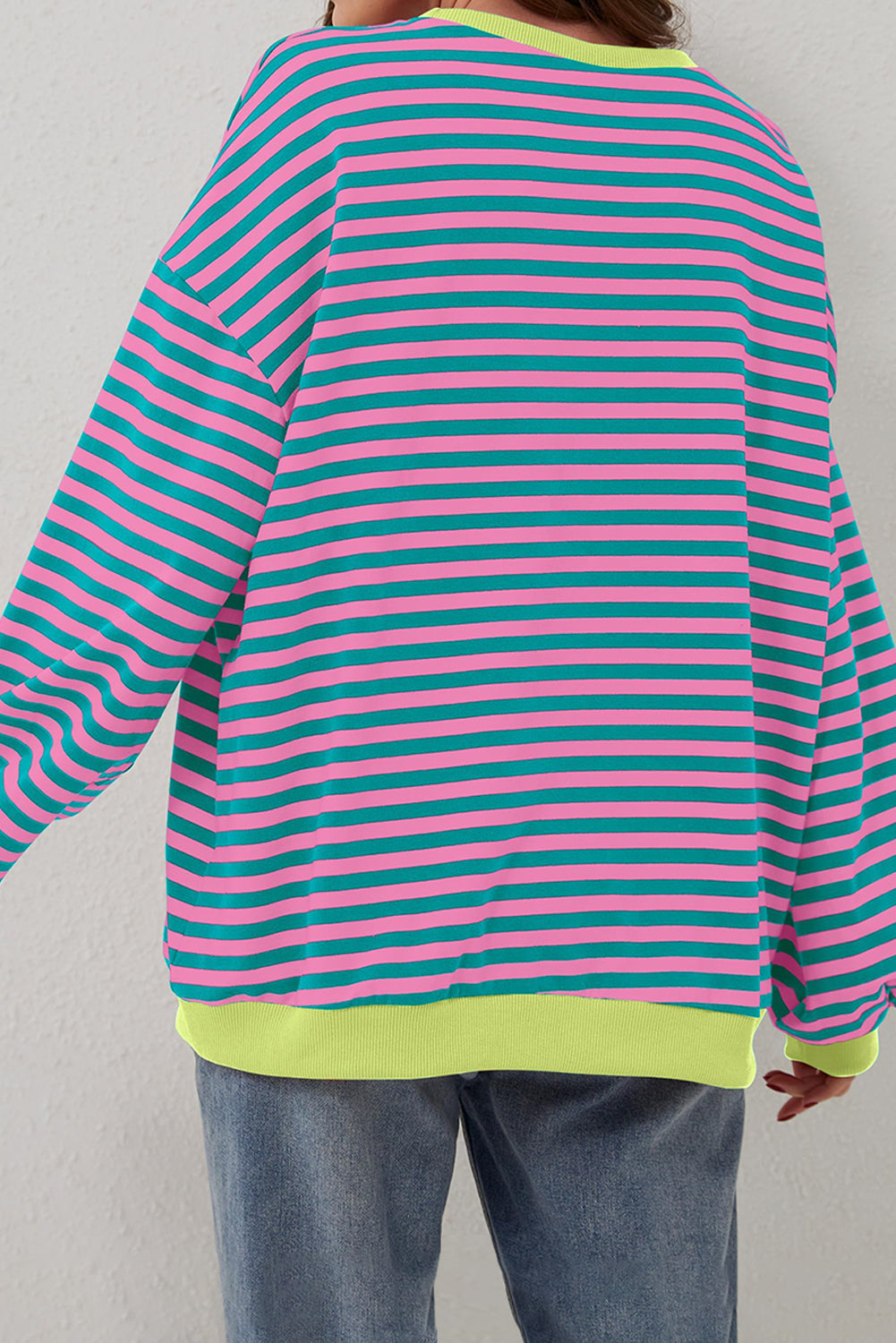 Green Stripe Oversized Pullover