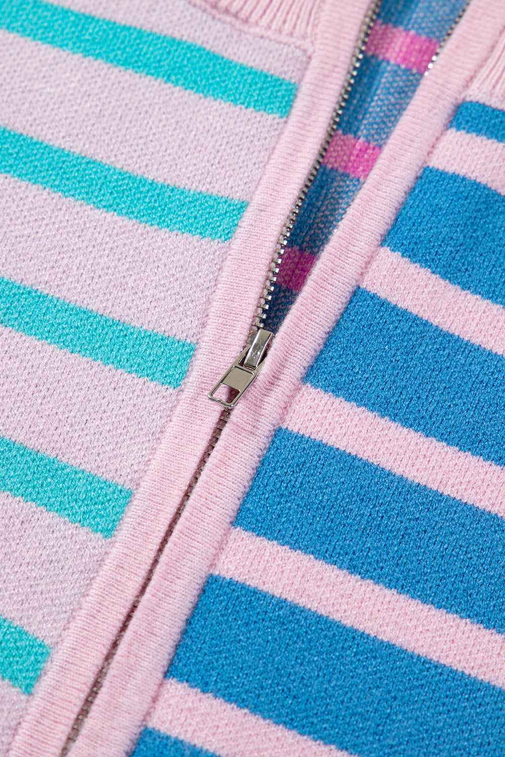 Colorblock Plus Size Half-Zip Sweater