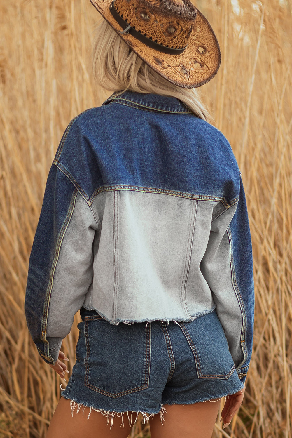 Dusk Blue Distressed Denim Jacket