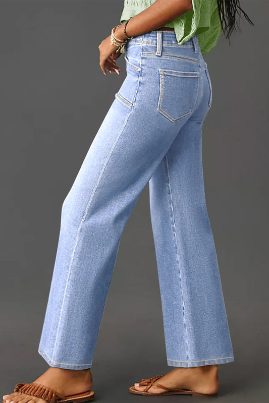 Straight Leg High Waist Jeans