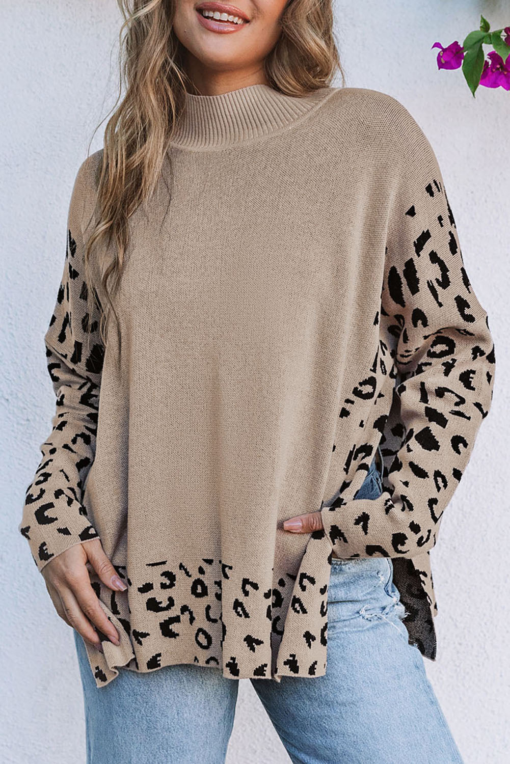 Leopard High Neck Sweater