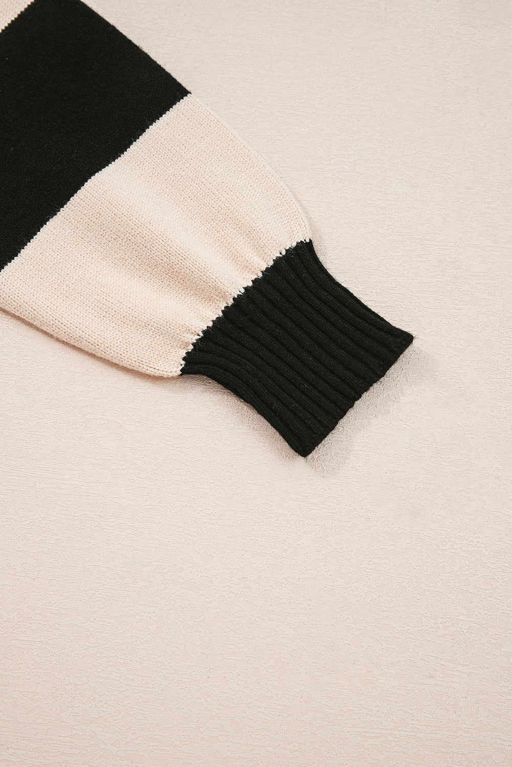 Knit Sweater Dress in Black/White Colorblock